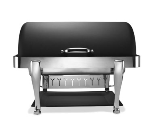 Bon Chef 19040CH-NERO Full Size Chafer W/ Roll-Top Lid & Chafing Fuel Heat-cityfoodequipment.com