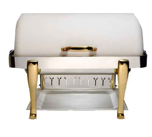 Bon Chef 19040-BIANCO Full Size Chafer W/ Roll-Top Lid & Chafing Fuel Heat-cityfoodequipment.com
