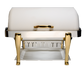Bon Chef 19040-BIANCO Full Size Chafer W/ Roll-Top Lid & Chafing Fuel Heat-cityfoodequipment.com