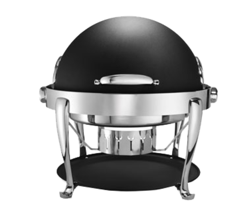 Bon Chef 19000CH-NERO 2-Gal Round Chafer - Water Pan, Cover, Chrome Handles, Black-cityfoodequipment.com