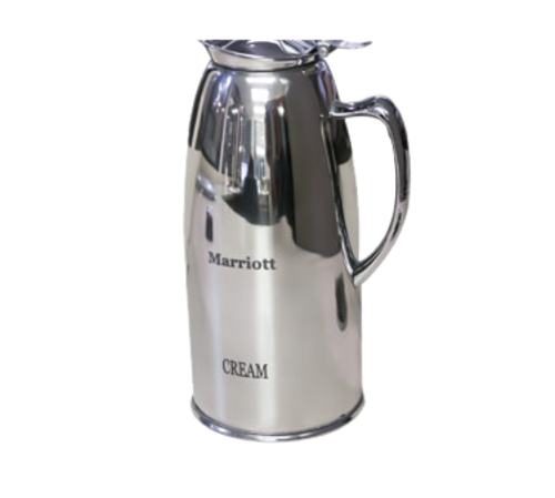 Bon Chef 4051MC 20-Oz Insulated Pitcher Server, Marriott Cream Crest, Stainless-cityfoodequipment.com
