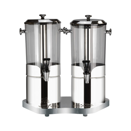 Bon Chef 40506 4-Gal Double Juice Dispenser w/ Stainless Ice Chamber & Base-cityfoodequipment.com