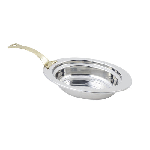 Bon Chef 5204HL 2 Qt Full Oval Food Pan W/ Long Handle, 2 1/2" Deep, Stainless-cityfoodequipment.com