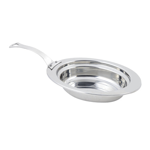 Bon Chef 5204HLSS 2 Qt Full Oval Food Pan W/ Long Stainless Handle, 2 1/2" Deep-cityfoodequipment.com