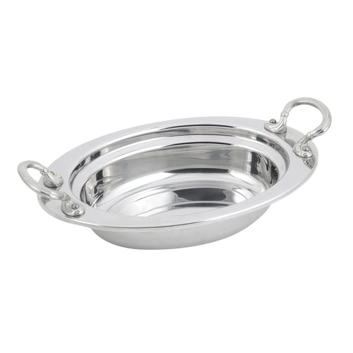 Bon Chef 5204HRSS 2 Qt Full Oval Food Pan W/ Round Stainless Handle, 2 1/2" Deep-cityfoodequipment.com