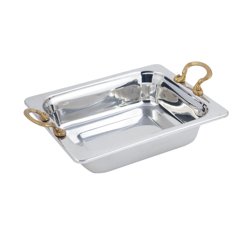 Bon Chef 5209HR 1/2 Size Food Pan W/ Round Handles, 2 3/4" Deep, Stainless Steel-cityfoodequipment.com