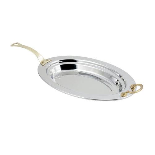 Bon Chef 5288HL 2.5-Qt Full Oval Food Pan W/ Long Handle, 2" Deep-cityfoodequipment.com