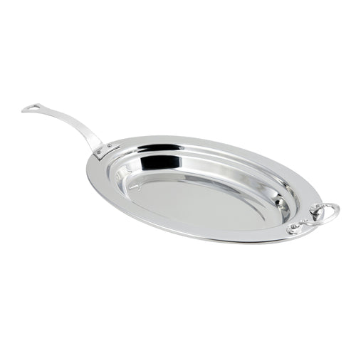 Bon Chef 5288HLSS 2.5-Qt Full Oval Food Pan W/ Long Stainless Handle, 2" Deep-cityfoodequipment.com