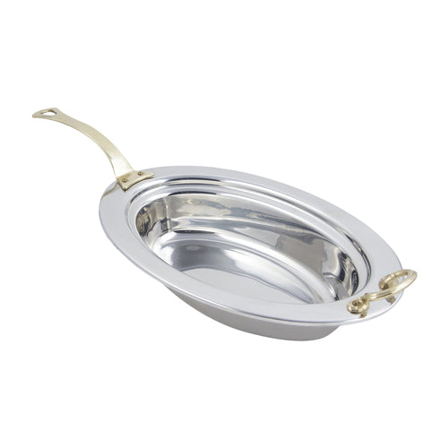 Bon Chef 5299HL Full Oval Food Pan W/ Long Handle, Heavy Gauge High Polish Stainless-cityfoodequipment.com