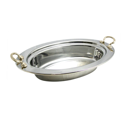 Bon Chef 5299HR Full Oval Food Pan W/ Round Handle, Heavy Gauge High Polish-cityfoodequipment.com
