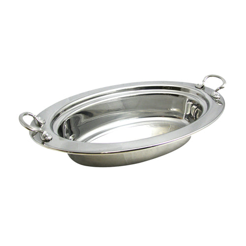 Bon Chef 5299HRSS Full Oval Food Pan W/ Round Stainless Handle, Heavy Gauge High Polish-cityfoodequipment.com
