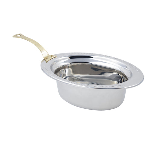 Bon Chef 5303HL Full Oval Food Pan W/ Long Handle, 4 1/4" Deep, Bolero, Stainless-cityfoodequipment.com