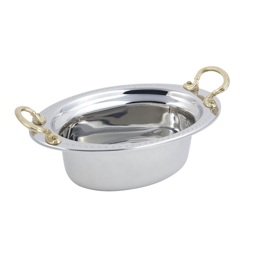 Bon Chef 5303HR Full Oval Food Pan W/ Round Handle, 4 1/4" Deep, Bolero-cityfoodequipment.com