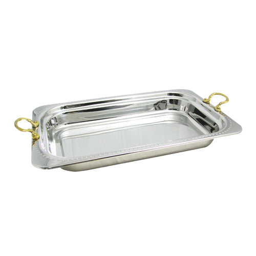 Bon Chef 5308HR Full Size Food Pan W/ Round Handle, 2 5/8" Deep, Bolero, Stainless-cityfoodequipment.com