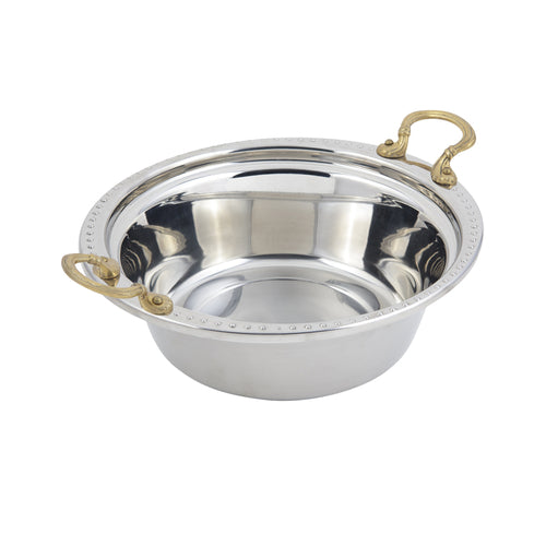 Bon Chef 5356HR 4-Qt Casserole Steamtable Dish W/ Round Handle, Bolero, Stainless-cityfoodequipment.com