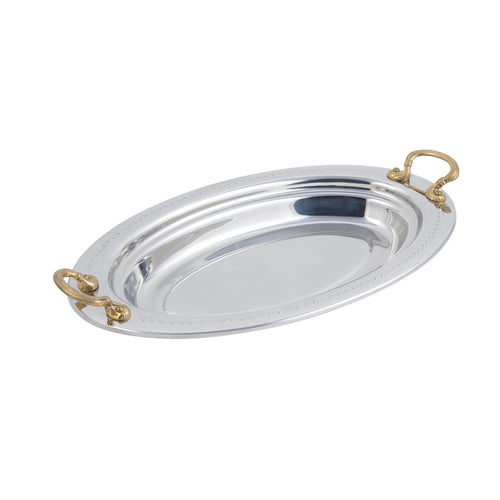 Bon Chef 5388HR 2.5-Qt Full Oval Food Pan W/ Round Handle, 2" Deep, Bolero-cityfoodequipment.com