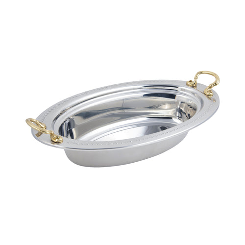 Bon Chef 5399HR Full Oval Food Pan, Round Handle, 3 1/2" Deep, Heavy Gauge Stainless-cityfoodequipment.com