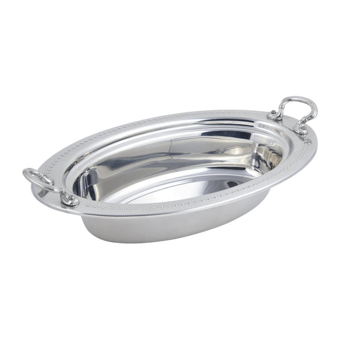 Bon Chef 5399HRSS Full Oval Food Pan, Round Stainless Handle, 3 1/2" Deep, Heavy Gauge-cityfoodequipment.com