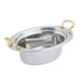 Bon Chef 5403HR Full Oval Food Pan, Round Handle, 4 1/4" Deep, Laurel, Stainless-cityfoodequipment.com
