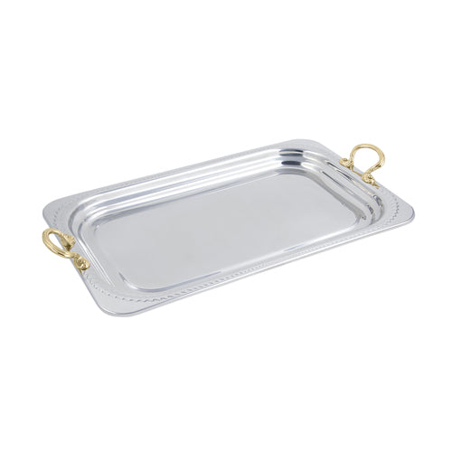Bon Chef 5407HR Full Size Food Pan W/ Round Handle, 1 1/4" Deep, Laurel, Stainless-cityfoodequipment.com