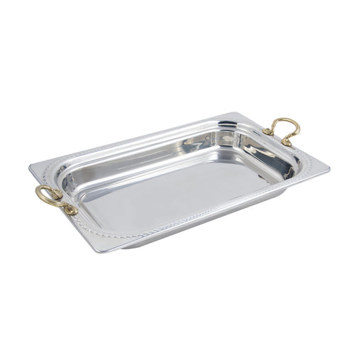 Bon Chef 5408HR Full Size Food Pan W/ Round Handle, 2 5/8" Deep, Laurel, Stainless-cityfoodequipment.com