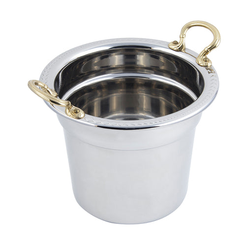 Bon Chef 5411HR Soup Tureen W/ Round Handle, 8 1/4" Deep, Laurel, Stainless-cityfoodequipment.com