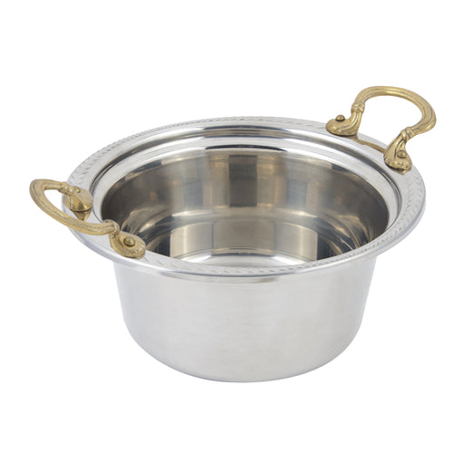 Bon Chef 5460HR 5-Qt Casserole Steamtable Dish W/ Round Handle, Laurel, Stainless-cityfoodequipment.com