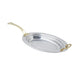 Bon Chef 5488HL Full Oval Food Pan W/ Long Handle, 2" Deep, Laurel, Stainless-cityfoodequipment.com
