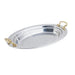 Bon Chef 5488HR Full Oval Food Pan W/ Round Handle, 2" Deep, Laurel, Stainless-cityfoodequipment.com