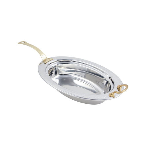 Bon Chef 5499HL Full Oval Food Pan, Long Handle, Heavy Gauge High Polish, Laurel-cityfoodequipment.com