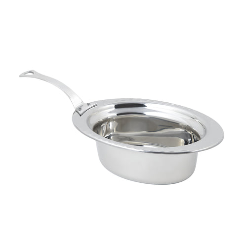 Bon Chef 5603HLSS 3.75-Qt Oval Food Pan W/ Long Stainless Handle, 4.5" Deep,-cityfoodequipment.com