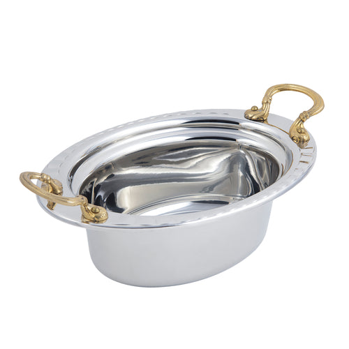 Bon Chef 5603HR 3.75-Qt Oval Food Pan W/ Round Handle, 4.5" Deep, Stainless-cityfoodequipment.com