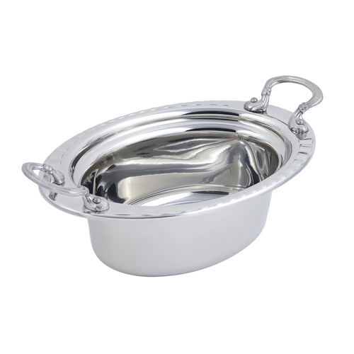 Bon Chef 5603HRSS 3.75-Qt Oval Food Pan W/ Round Stainless Handle, 4.5" Deep,-cityfoodequipment.com