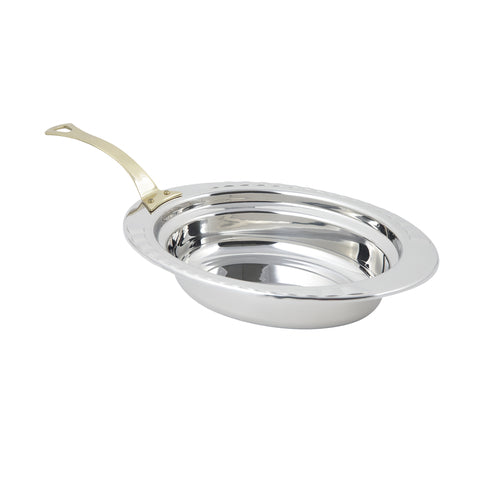 Bon Chef 5604HL 2 Qt Oval Food Pan W/ Long Handle, 2 1/2" Deep, Stainless-cityfoodequipment.com