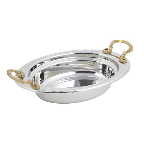 Bon Chef 5604HR 2 Qt Oval Food Pan W/ Round Handle, 2 1/2" Deep, Stainless-cityfoodequipment.com