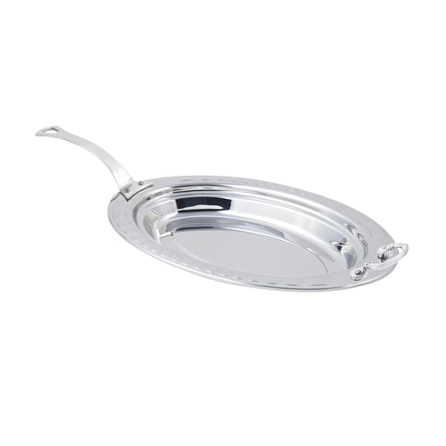 Bon Chef 5688HLSS 2.5-Qt Full Oval Food Pan W/ Long Stainless Handle, Arches-cityfoodequipment.com