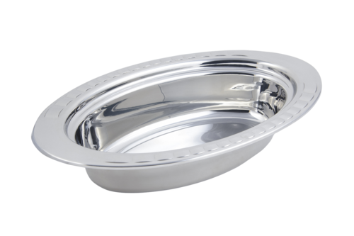 Bon Chef 5699 6.1-Qt Oval Food Pan, 3.5" Deep, Arches, Heavy Gauge Stainless-cityfoodequipment.com