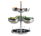 Bon Chef 61100 Revolving Condiment Holder, Stainless (bowls Not Included)-cityfoodequipment.com