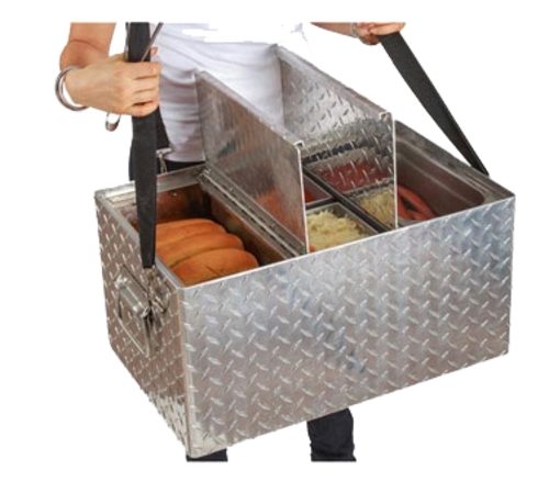 Bon Chef 61290 Hot Dog Hawker Server - (2)1/6 And (1)1/3 Size Food Pans, Aluminum-cityfoodequipment.com