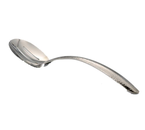Bon Chef 9458HF 13 1/2" Serving Spoon - Slotted, Hammer Finish, 18/8 Stainless-cityfoodequipment.com