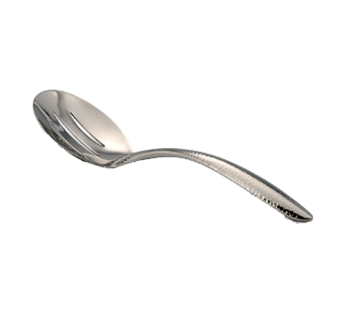 Bon Chef 9464HF 9 3/4" Serving Spoon - Slotted, Hammer Finish, 18/8 Stainless-cityfoodequipment.com