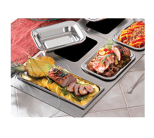 Bon Chef 966253 Custom Cut Tile Tray W/ Cutouts For (2) 5220 & (1) 5223, Stainless-cityfoodequipment.com