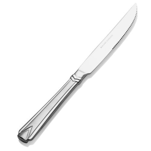 Bon Chef S1315 European Steak Knife W/ Solid Handle, Gothic, 18/10 Stainless-cityfoodequipment.com