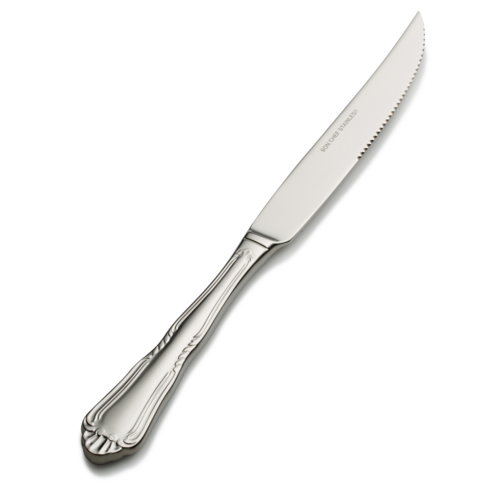 Bon Chef S1515 European Steak Knife W/ Solid Handle, Sorento, 18/10 Stainless-cityfoodequipment.com