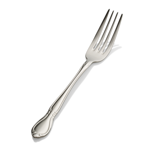 Bon Chef S1806 8 5/9" Dinner Fork With 18/10 Stainless Grade, Queen Anne Pattern-cityfoodequipment.com