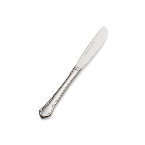 Bon Chef S1817 European Butter Knife W/ Solid Handle, Queen Anne, 18/10 Stainless-cityfoodequipment.com
