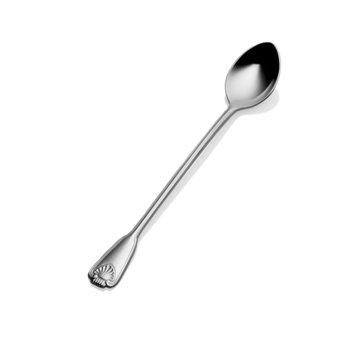 Bon Chef S2002 7 6/9" Iced Tea Spoon With 18/10 Stainless Grade, Shell Pattern-cityfoodequipment.com