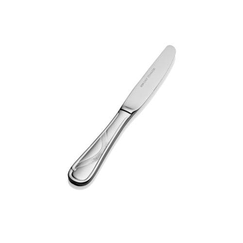 Bon Chef S2217 European Butter Knife W/ Solid Handle, Wave, 18/10 Stainless-cityfoodequipment.com