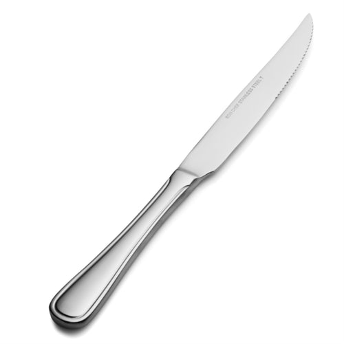 Bon Chef S315 European Steak Knife W/ Solid Handle, Tuscany, 18/10 Stainless-cityfoodequipment.com