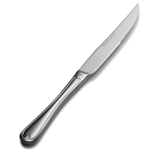Bon Chef S615 European Steak Knife W/ Solid Handle, Victoria, 18/10 Stainless-cityfoodequipment.com